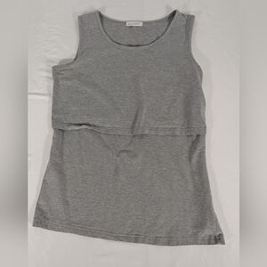 SmallShow Women's Gray Sleeveless Maternity Nursing Tank Top Size Medium